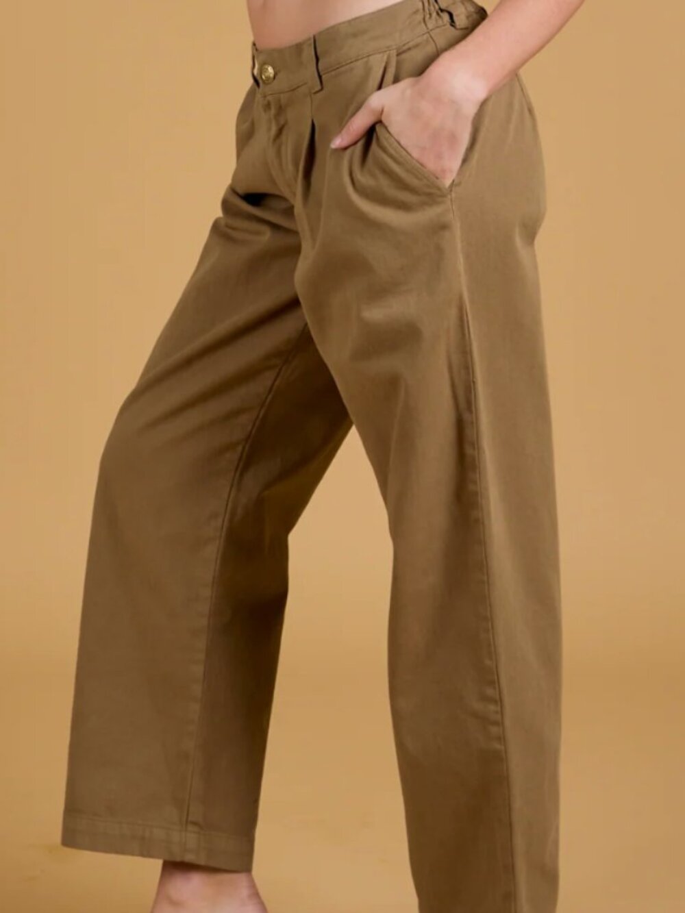 Big Bud Press Baggy Mid-Rise Trousers in Desert Brown